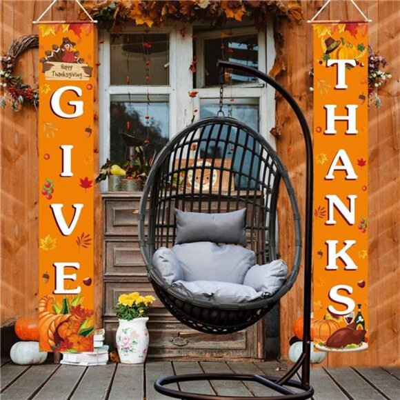 Thanksgiving Welcome Banner: Autumn Fall Decor for Porch & Indoor/Outdoor Wall - Picture 6 of 8